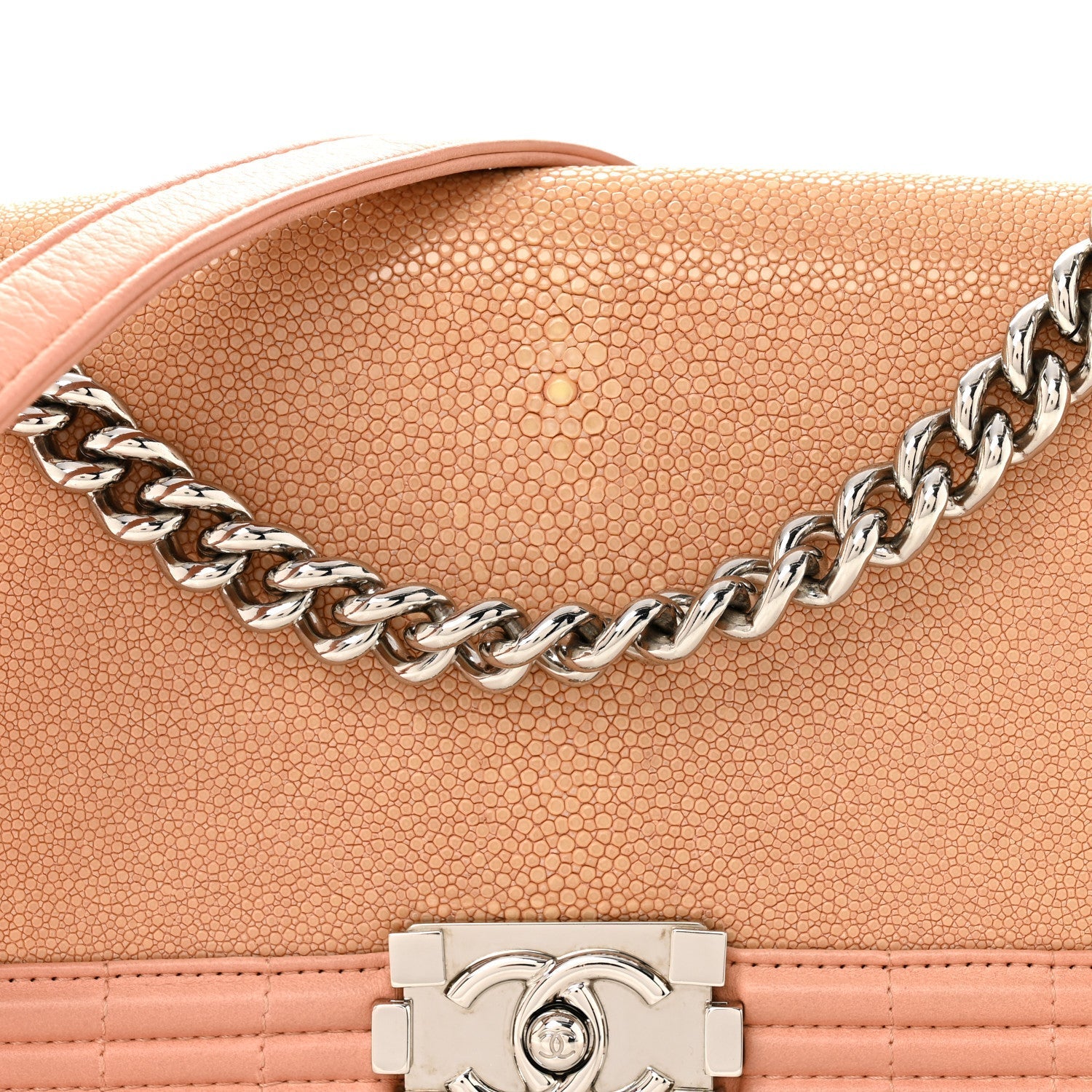 Galuchat Stingray Medium Boy Flap Pink