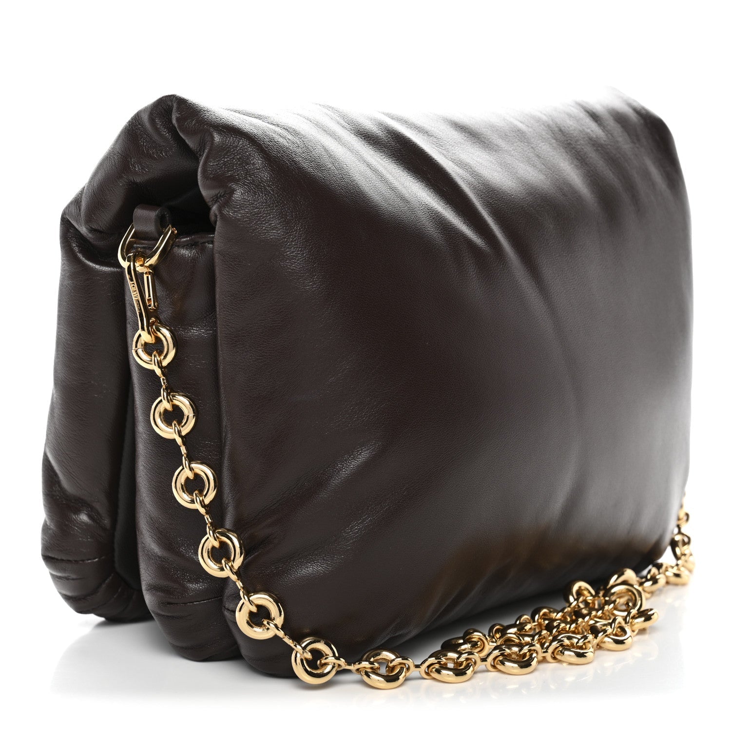 Lambskin Goya Puffer Bag Dark Chocolate