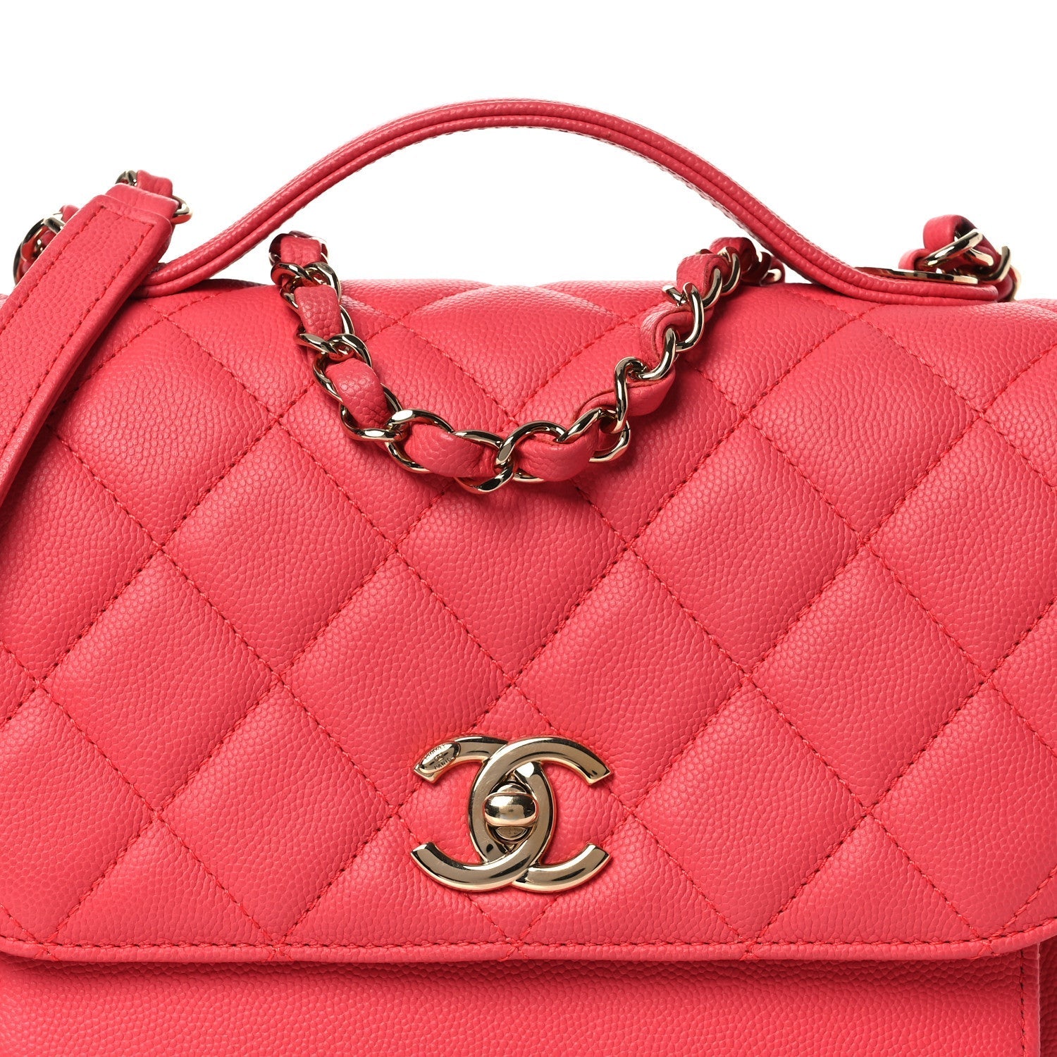 Caviar Quilted Small Business Affinity Flap Dark Pink