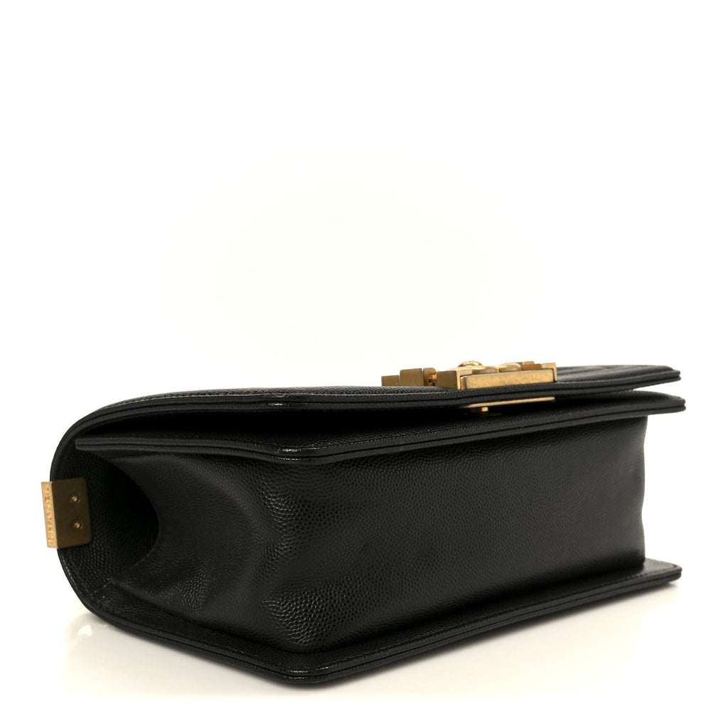 Caviar Quilted Small Boy Flap Black
