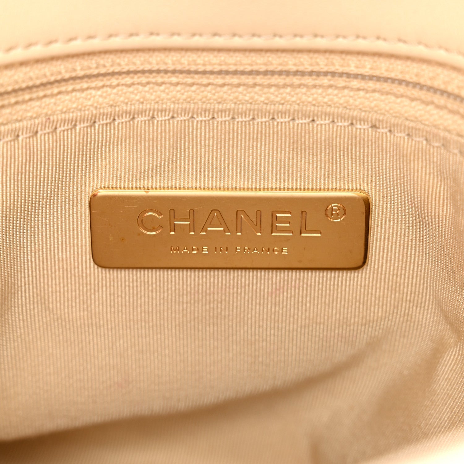 Lambskin Quilted Medium Chanel 19 Flap Light Beige