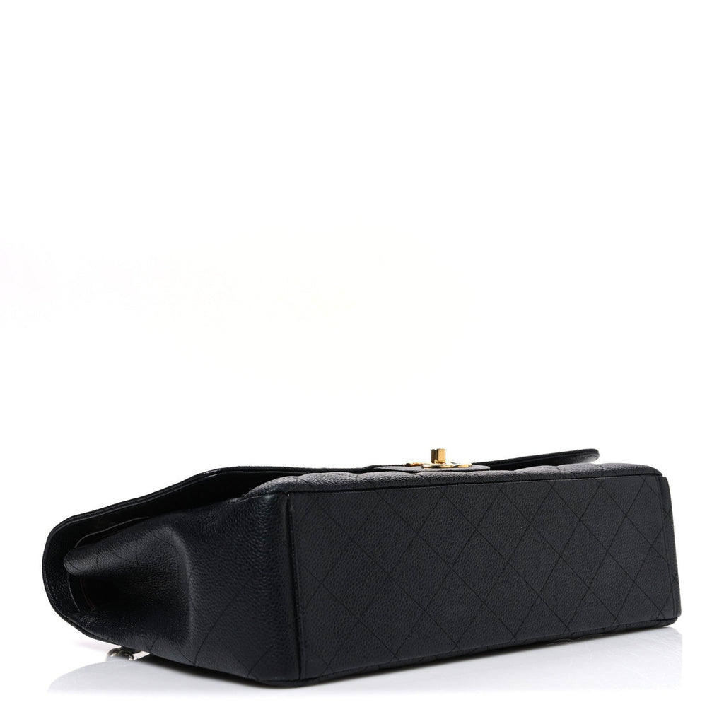 Caviar Quilted Maxi Double Flap Black