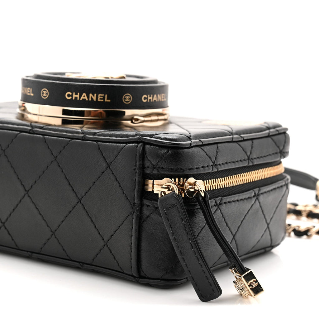 Lambskin Quilted Coco Click Bag Black