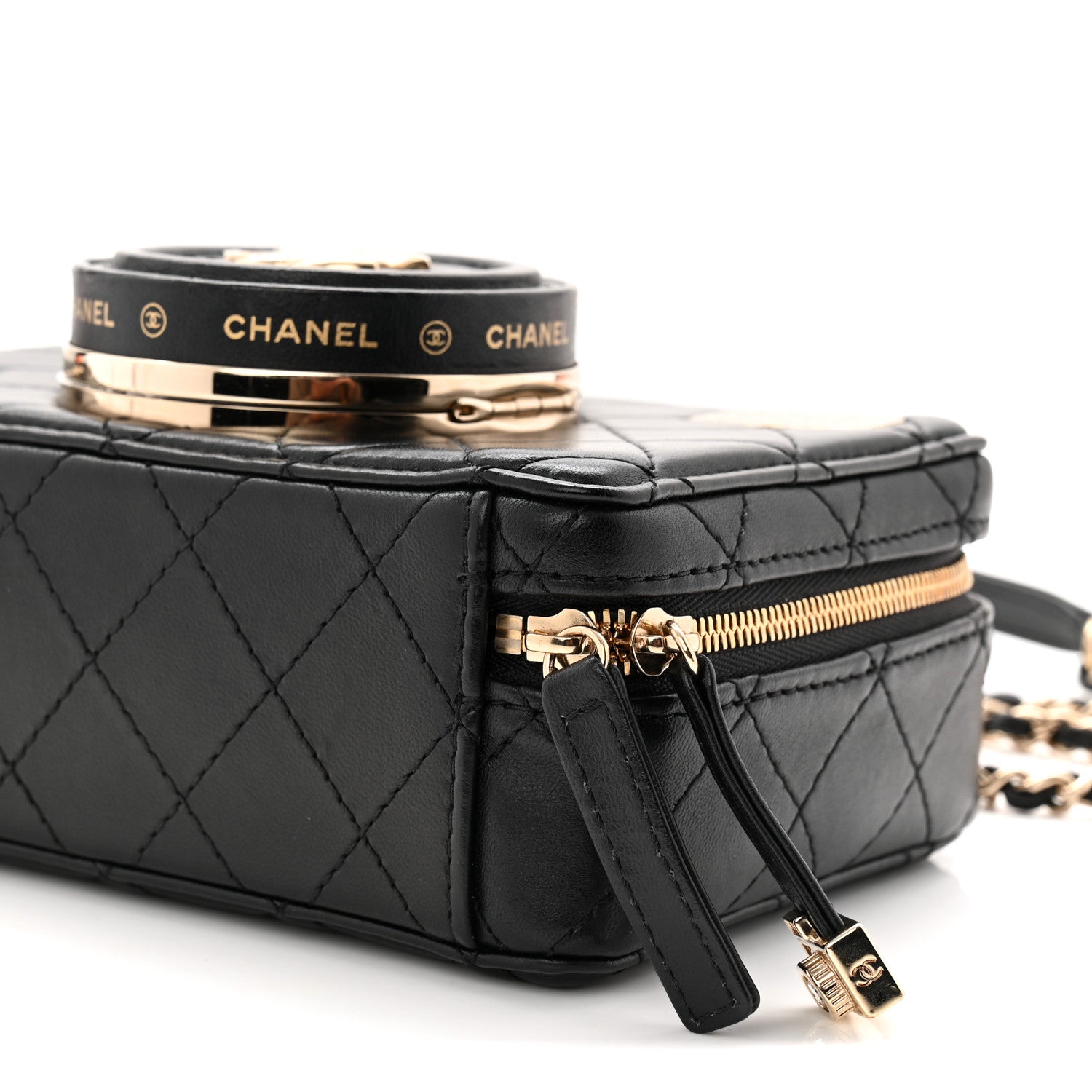 Lambskin Quilted Coco Click Bag Black