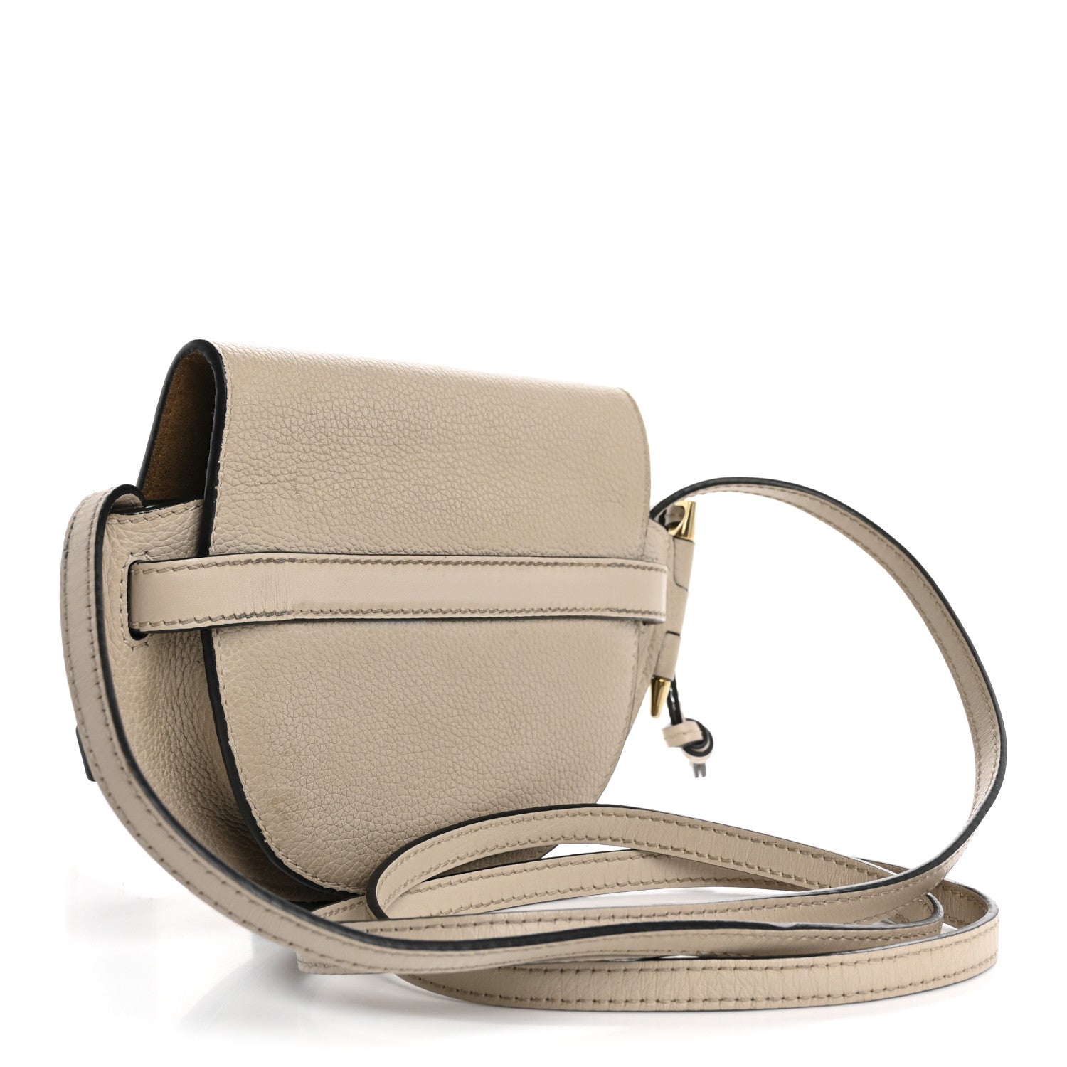 Grained Calfskin Mini Gate Crossbody Bag Light Oat