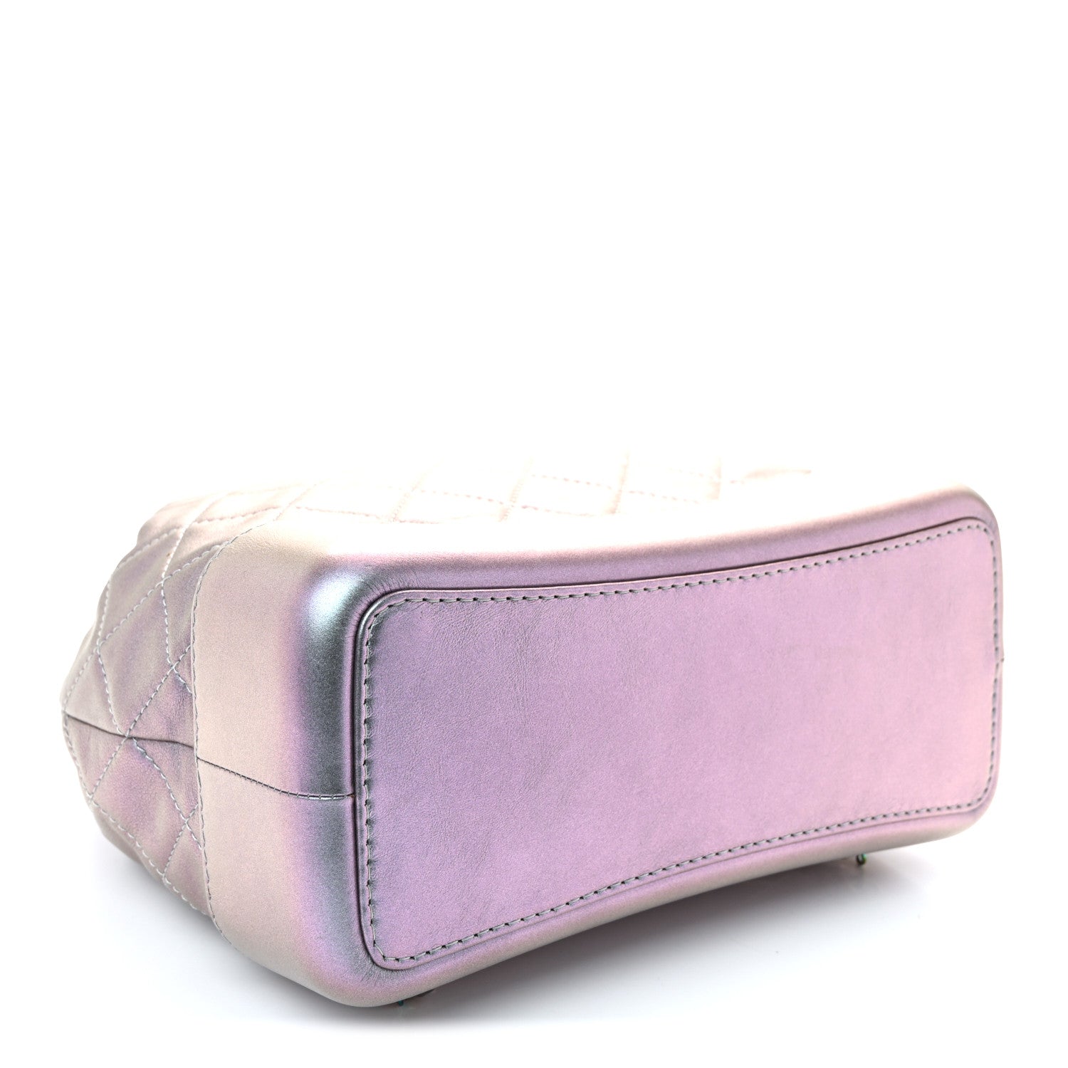 Iridescent Aged Calfskin Quilted Gabrielle Backpack Light Purple