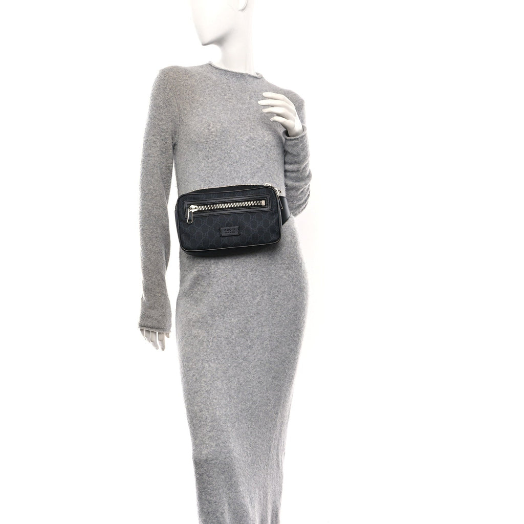 Soft GG Supreme Monogram Web Belt Bag Black Grey