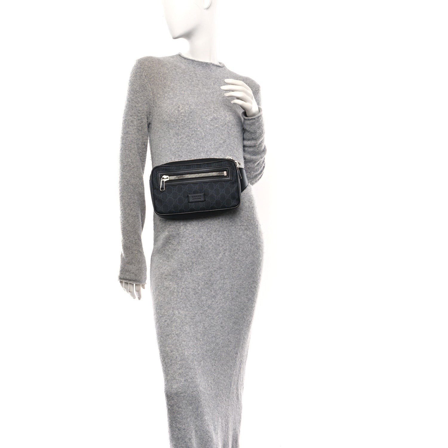 Soft GG Supreme Monogram Web Belt Bag Black Grey