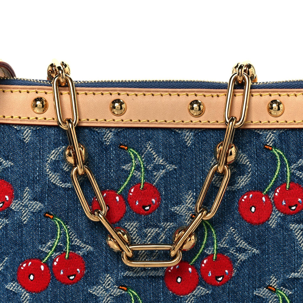 LV X TM Monogram Denim Cerises Pochette Accessories Blue
