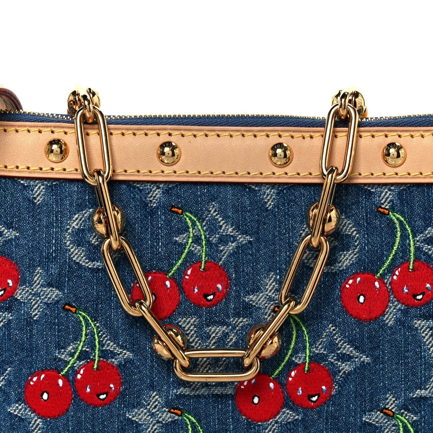 LV X TM Monogram Denim Cerises Pochette Accessories Blue