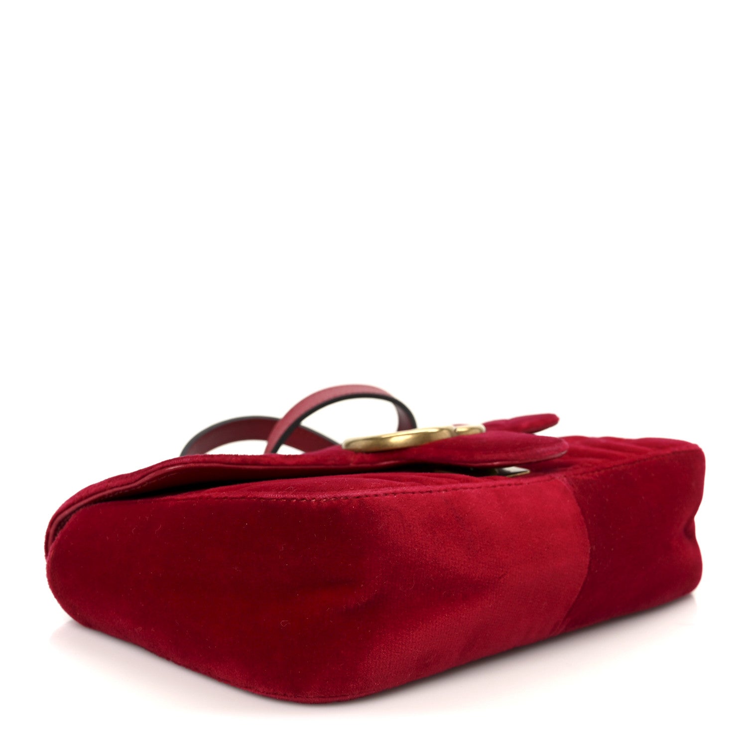 Velvet Matelasse Mini GG Marmont Shoulder Bag Hibiscus Red
