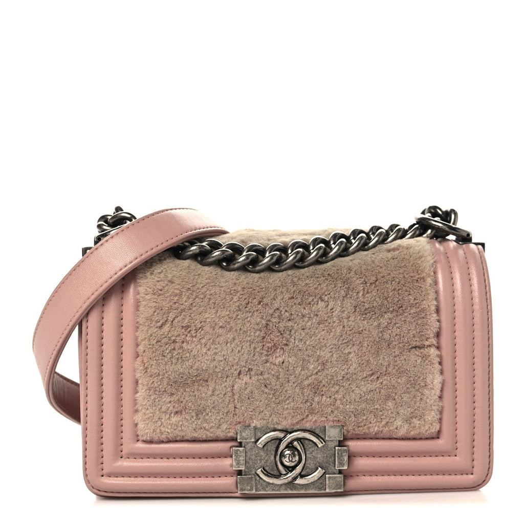 Fur Calfskin Small Boy Flap Pink