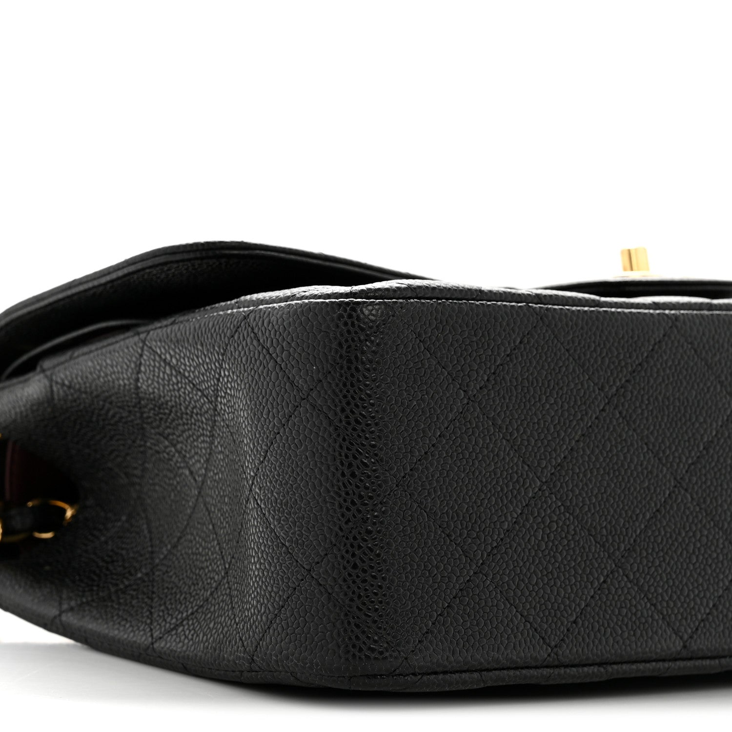 Caviar Quilted Jumbo Double Flap Black