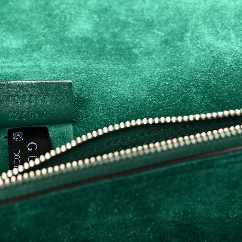GG Supreme Monogram Embroidered Medium Dionysus Shoulder Bag Emerald