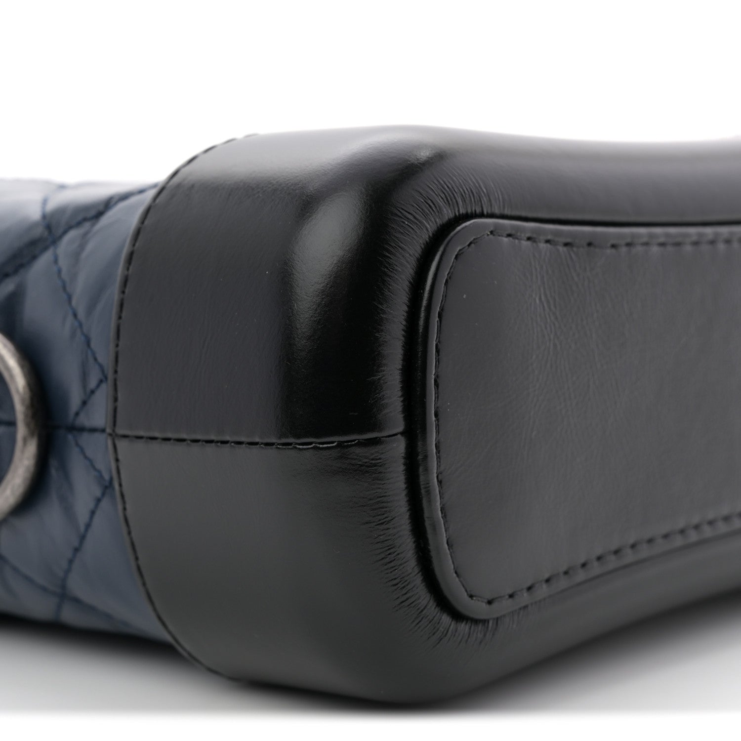 Aged Calfskin Quilted Small Gabrielle Hobo Navy Black