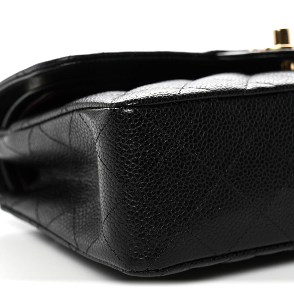 Caviar Quilted Small Double Flap Black