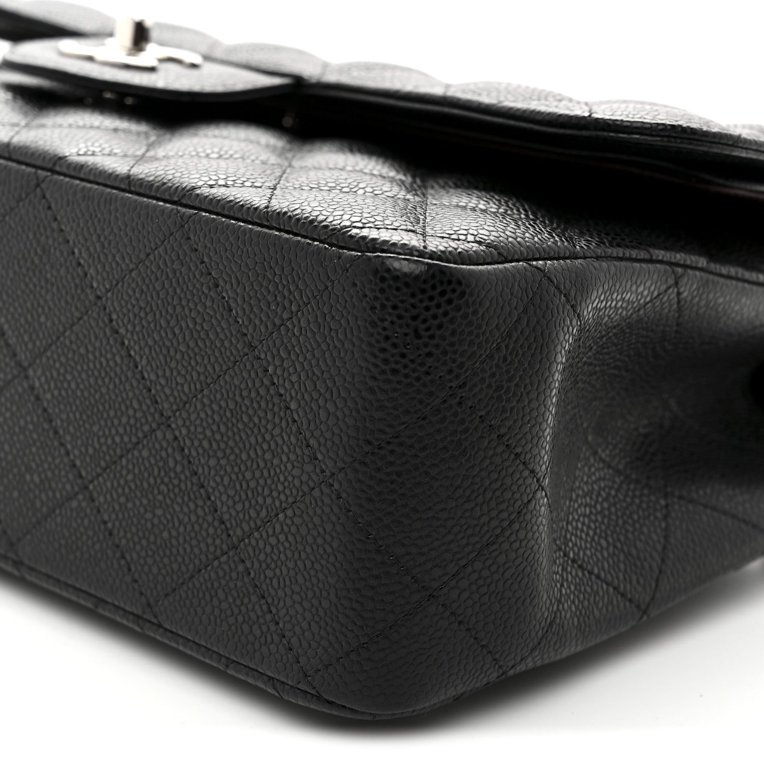 Caviar Quilted Jumbo Double Flap Black