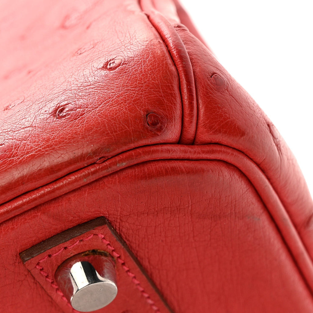 Ostrich Birkin 30 Rouge Vif