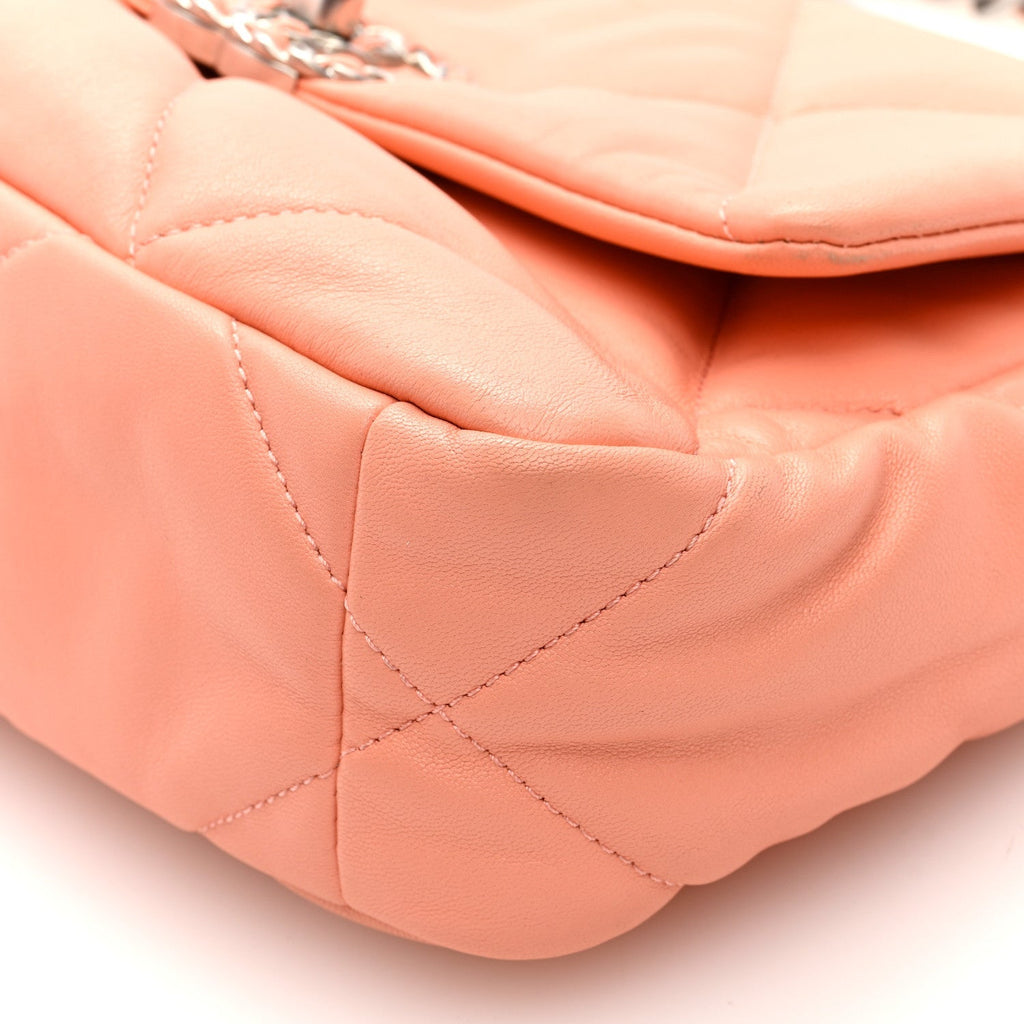 Lambskin Quilted Medium Chanel 19 Flap Light Orange