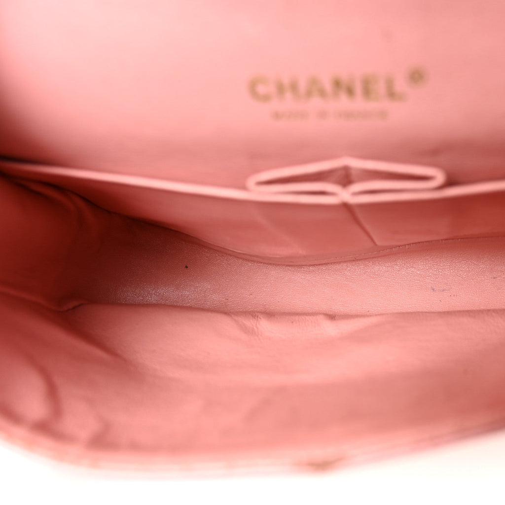 Caviar Quilted Medium Double Flap Light Pink