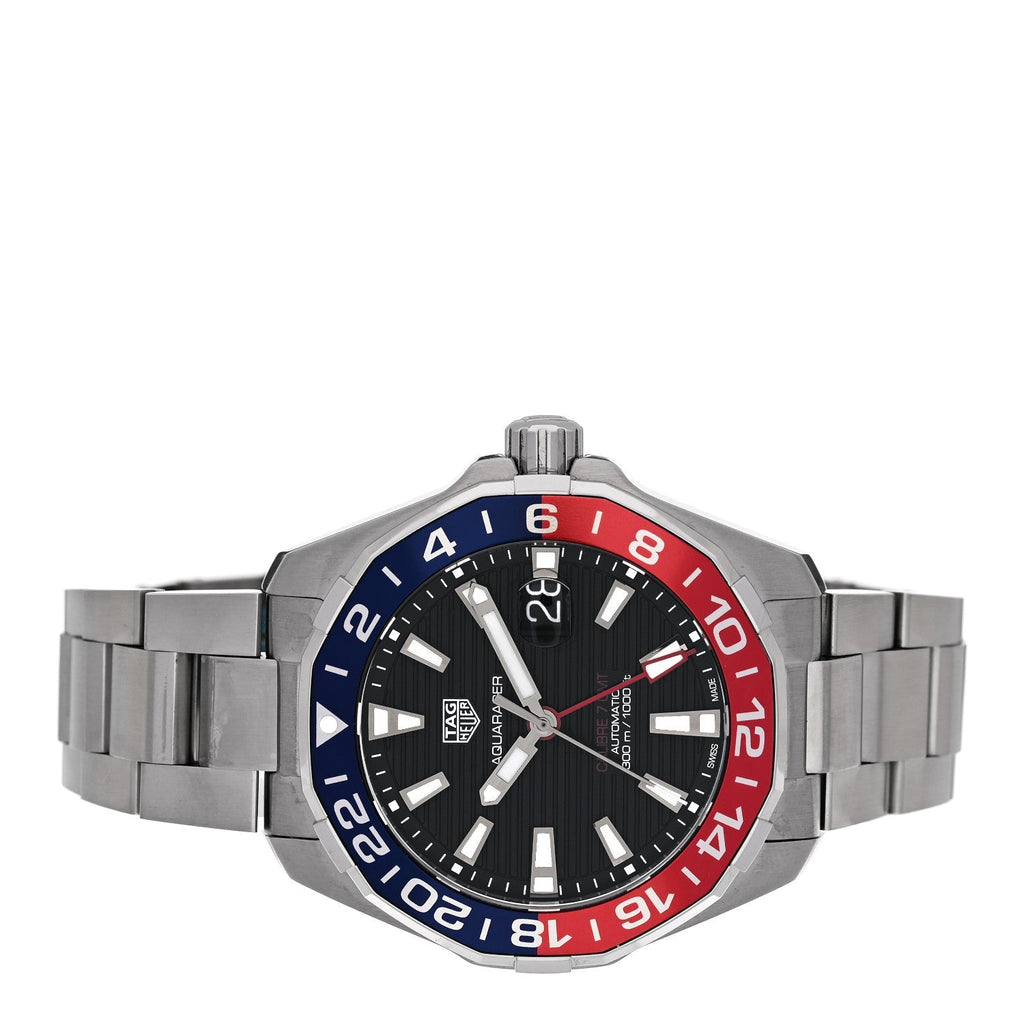 Stainless Steel 43mm Aquaracer 300M Automatic Watch Black WAY201F