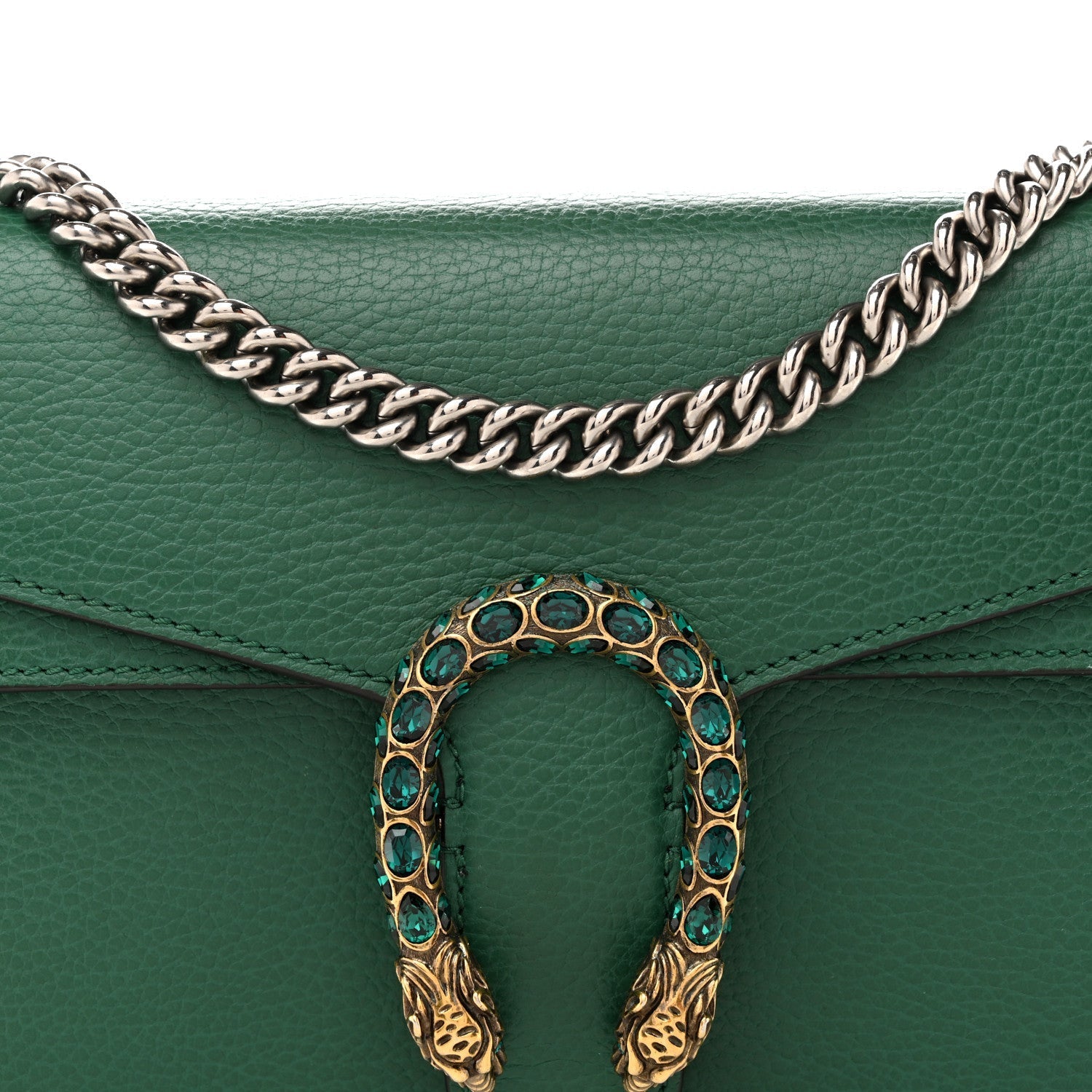 Dollar Calfskin Crystal Small Dionysus Shoulder Bag Emerald