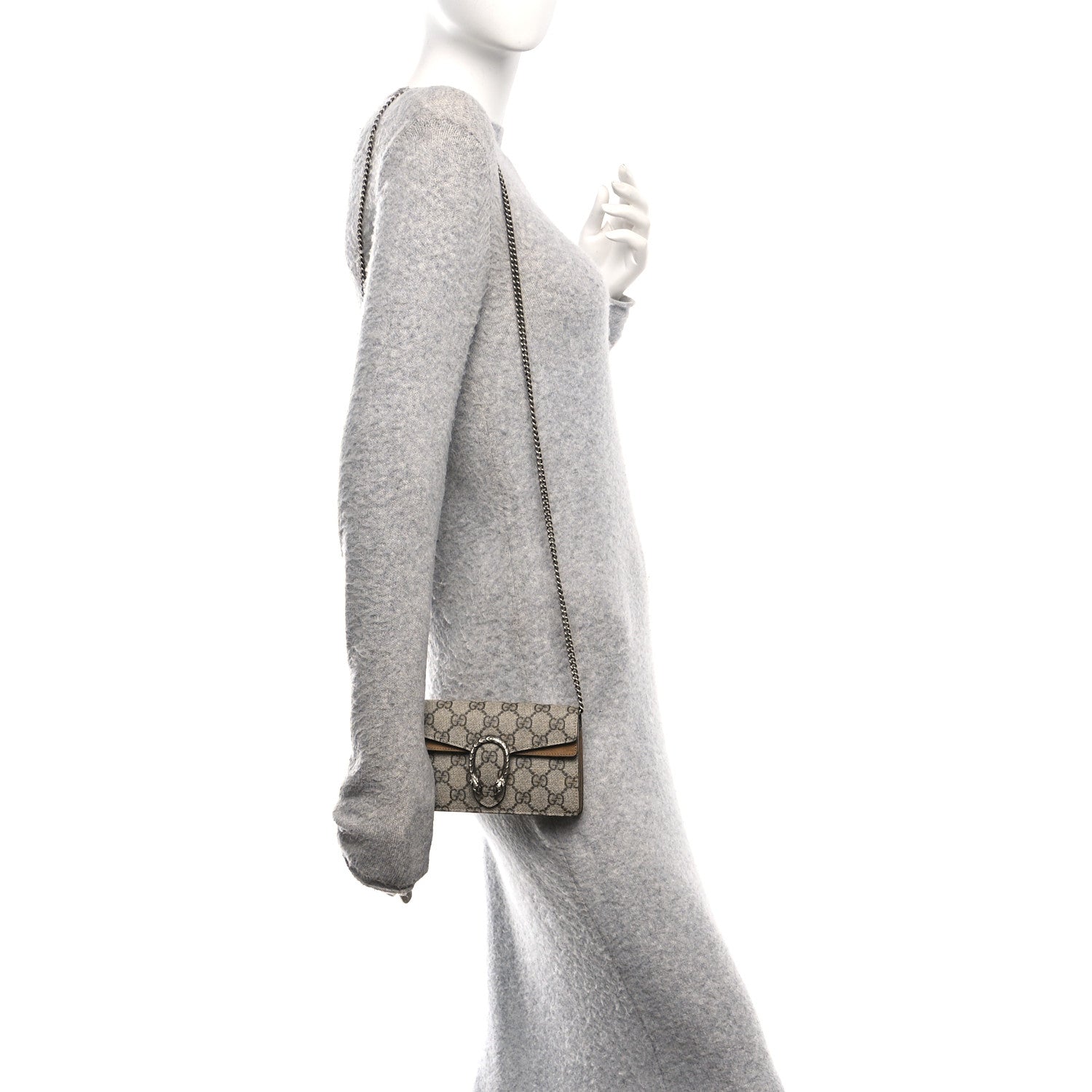 GG Supreme Monogram Super Mini Dionysus Shoulder Bag Taupe