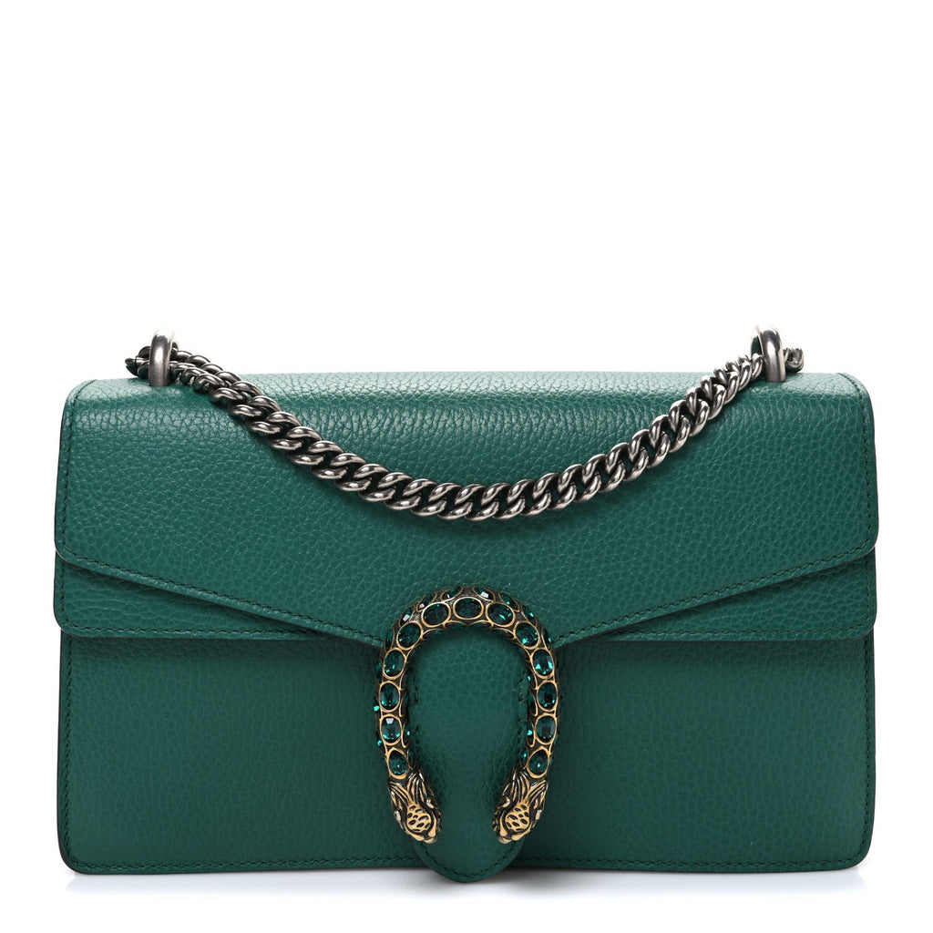 Dollar Calfskin Crystal Small Dionysus Shoulder Bag Emerald