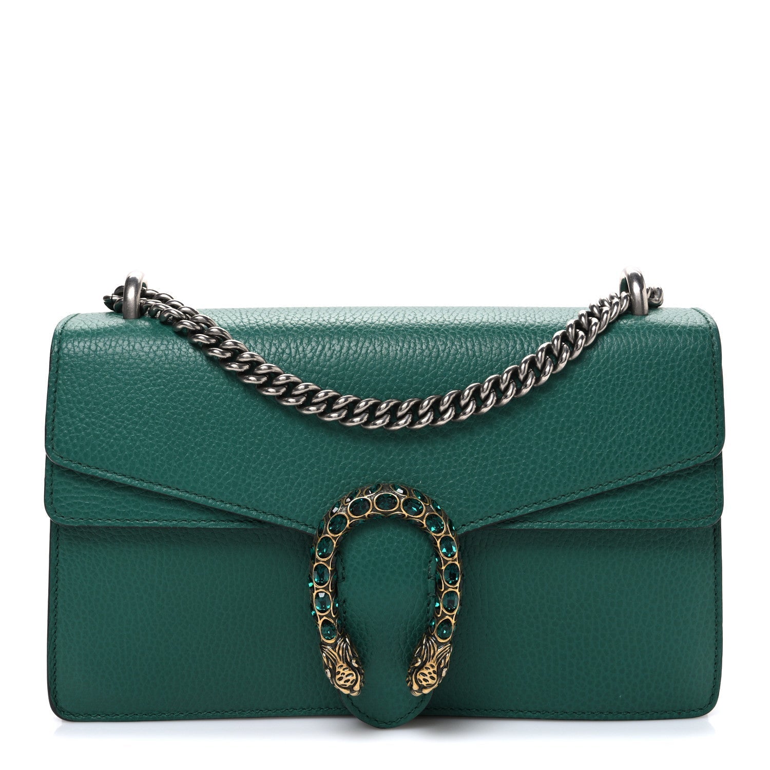 Dollar Calfskin Crystal Small Dionysus Shoulder Bag Emerald
