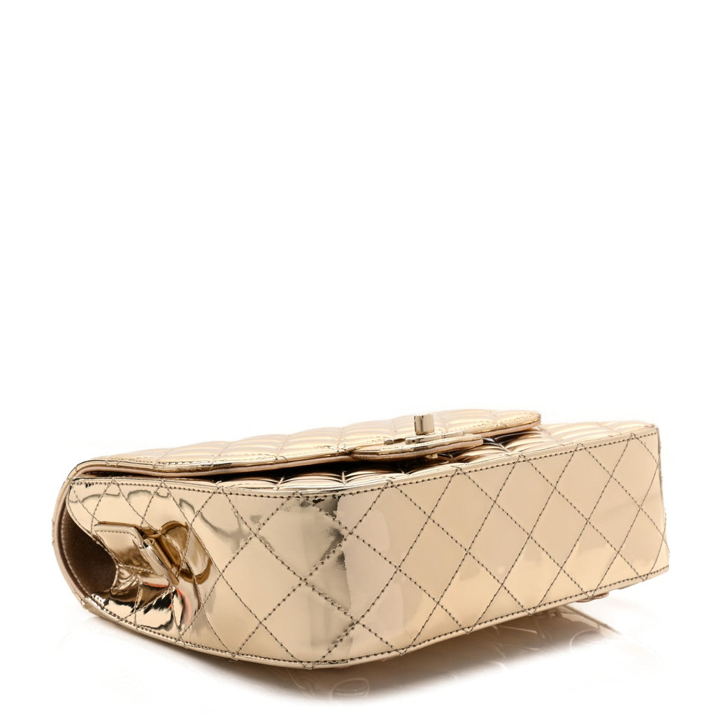 Mirror Calfskin Metallic Calfskin Quilted Hollywood Boulevard Backpack With Coin Purse Gold