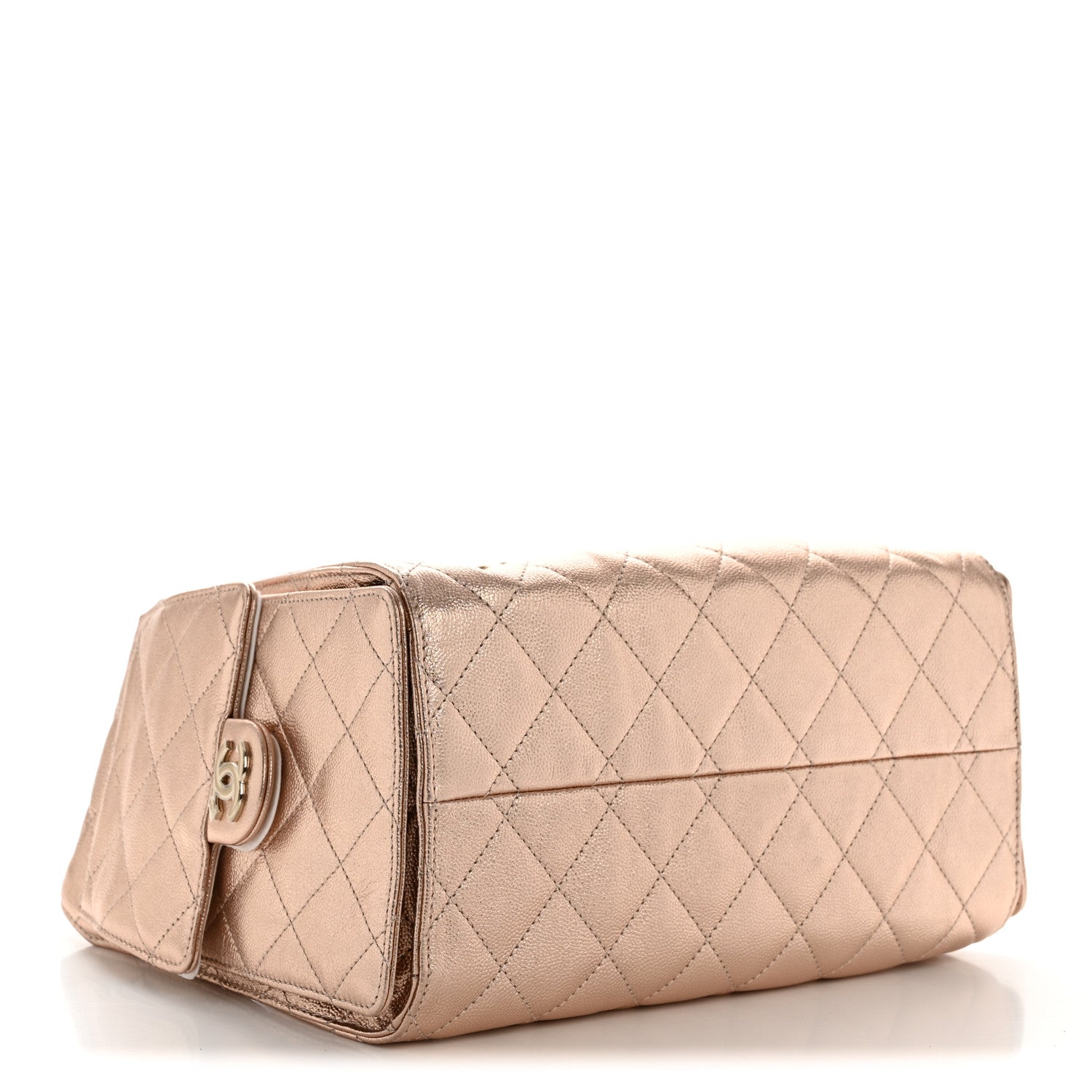 Metallic Caviar Quilted Small Chanel 25 Handbag Copper