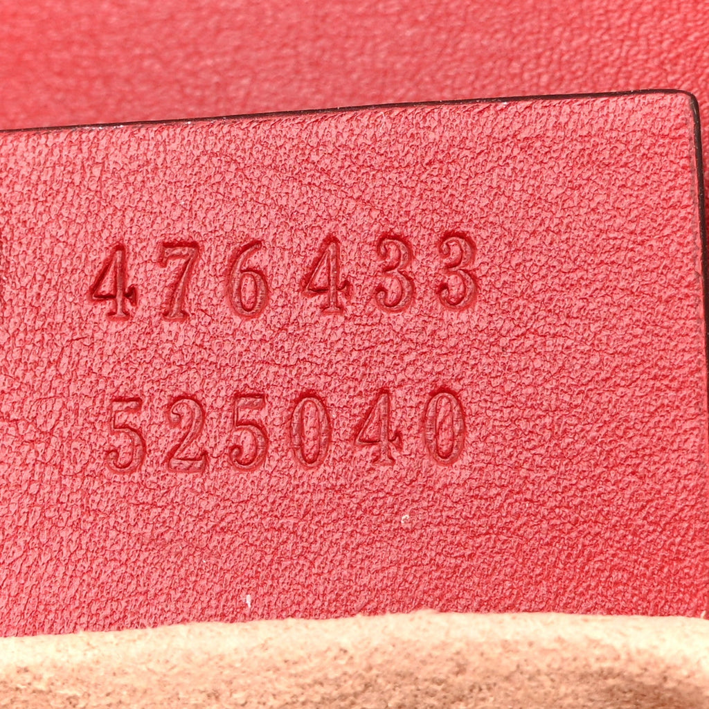 Calfskin Matelasse Super Mini GG Marmont Shoulder Bag Hibiscus Red