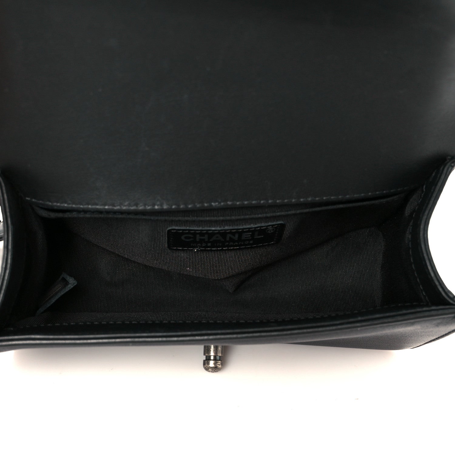 Lambskin Braided Woven Small Boy Flap Black
