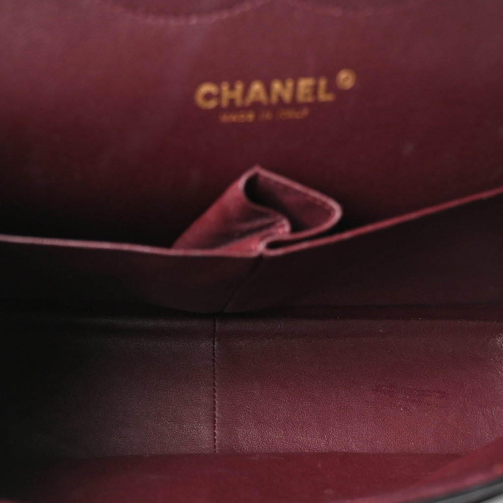 Lambskin Quilted Jumbo Double Flap Black