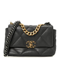Lambskin Quilted Medium Chanel 19 Flap Dark Grey