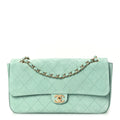 Suede Calfskin Small Souplissimo Maxi Flap Green