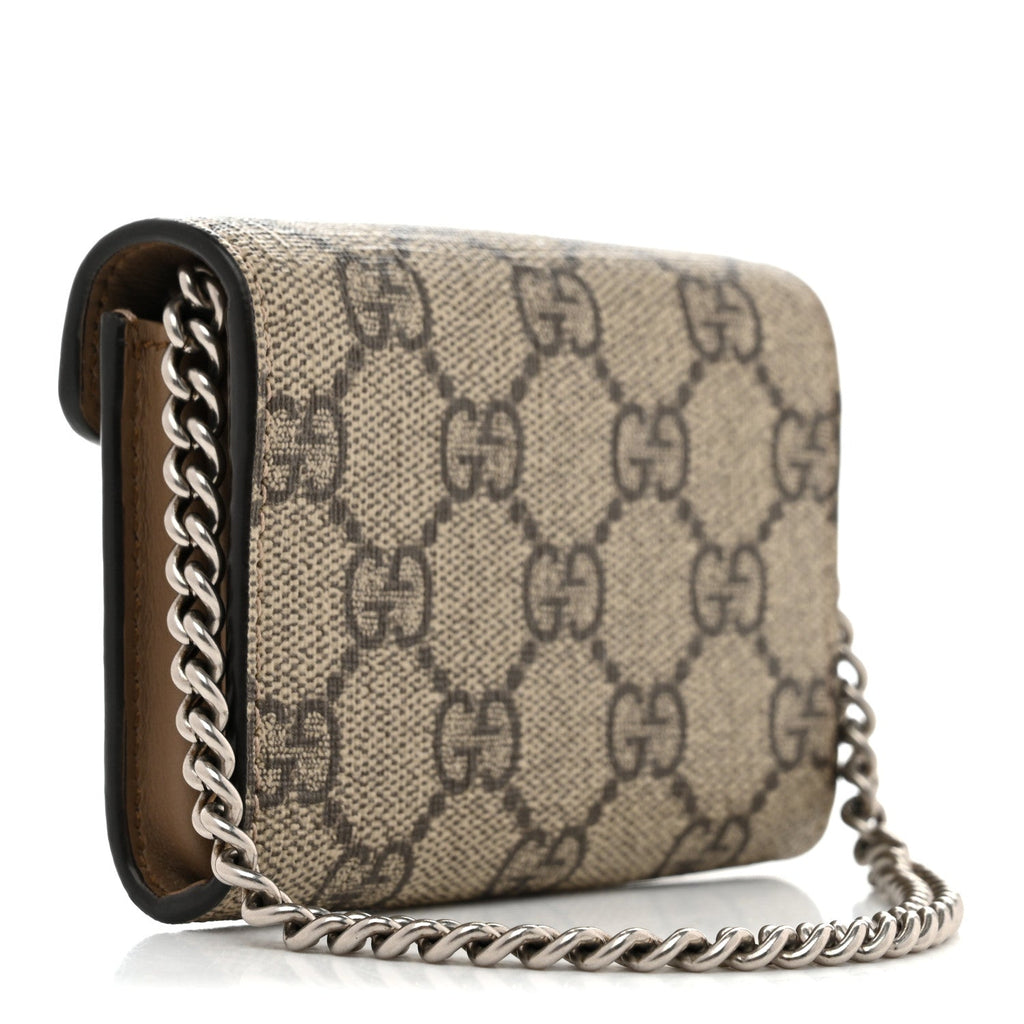 GG Supreme Monogram Dionysus Coin Purse Taupe