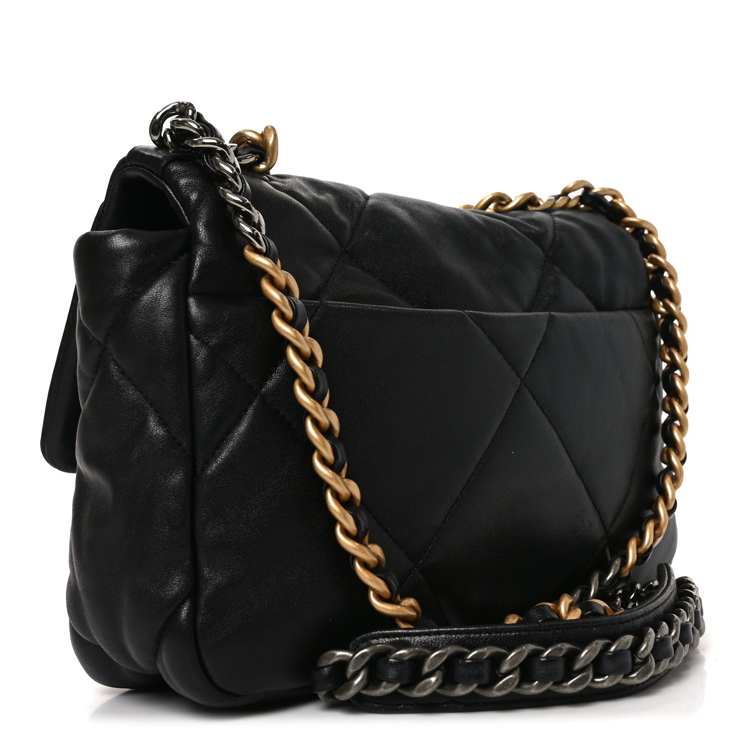 Lambskin Quilted Medium Chanel 19 Flap Black