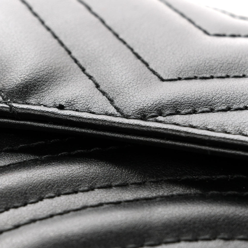 Calfskin Matelasse Small GG Marmont Shoulder Bag Black