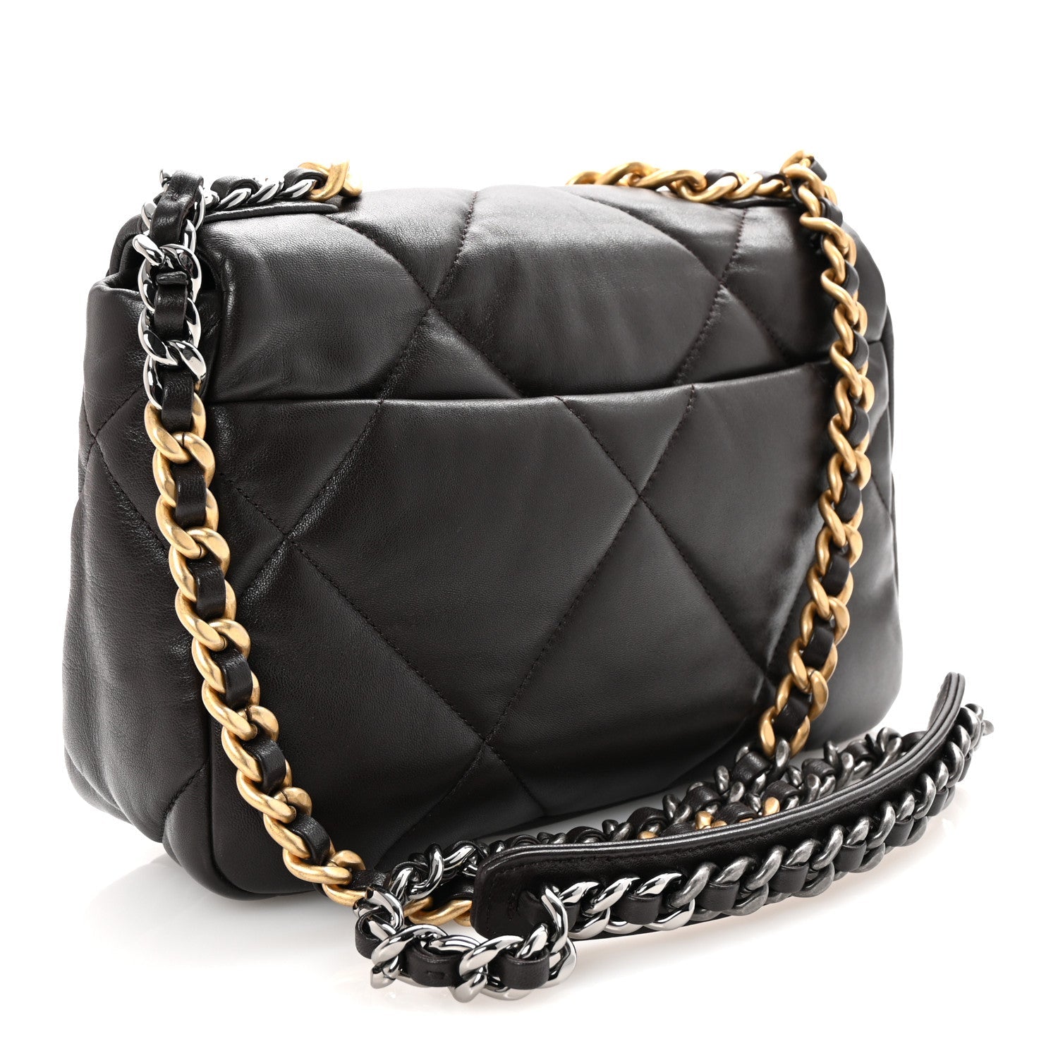 Lambskin Quilted Medium Chanel 19 Flap Dark Brown