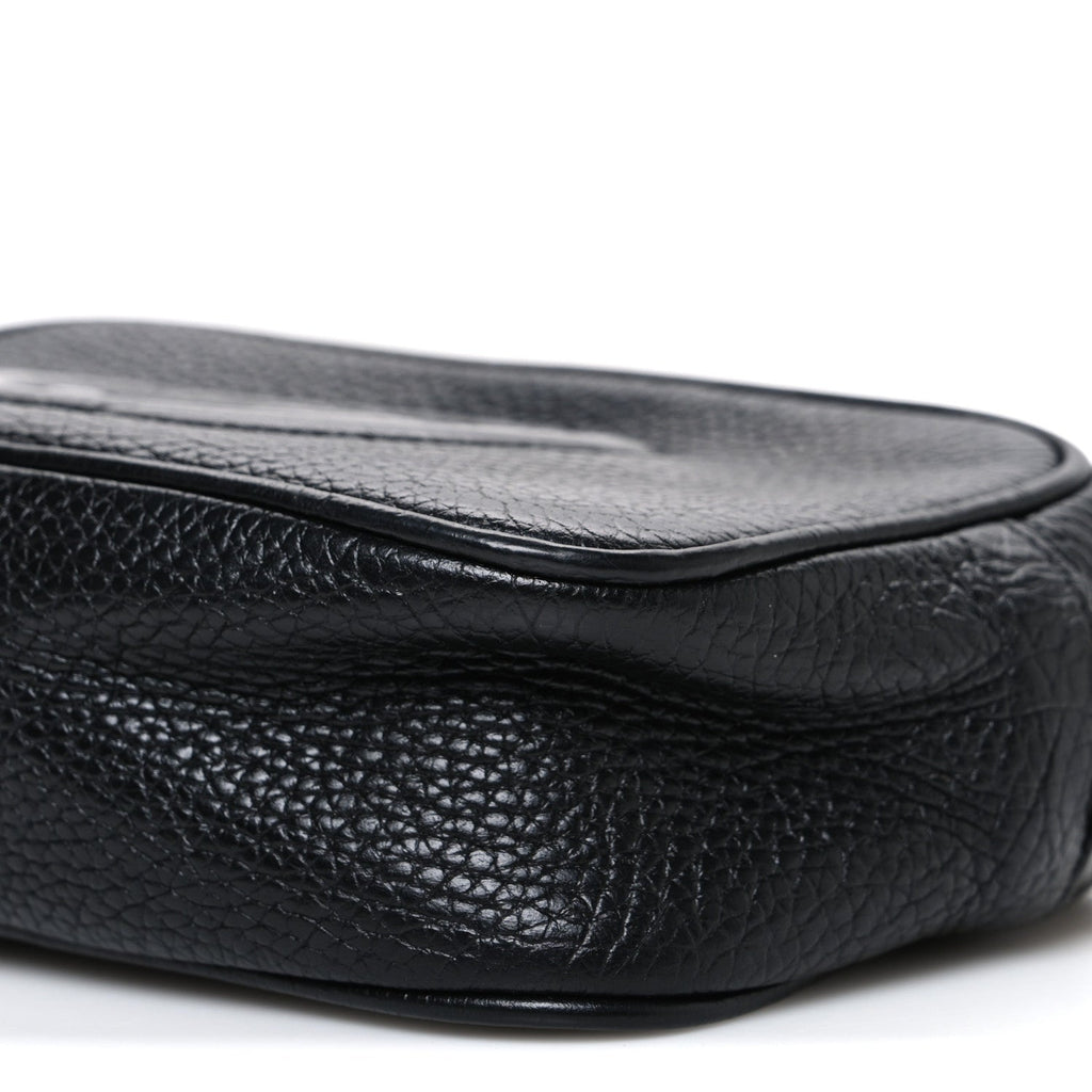 Pebbled Calfskin Small Soho Disco Bag Black