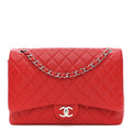 Caviar Quilted Maxi Double Flap Red