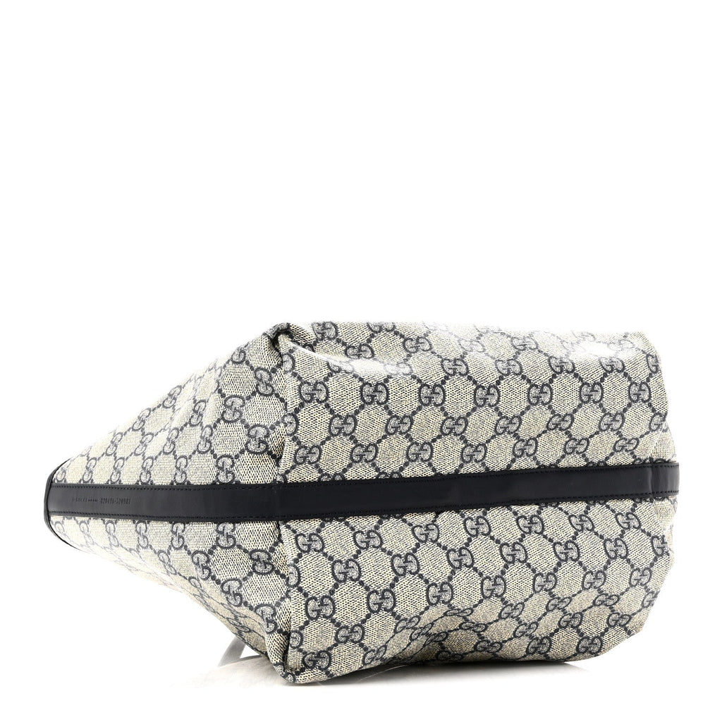 GG Supreme Monogram Denim Small Totissima Reversible Tote Beige Blue