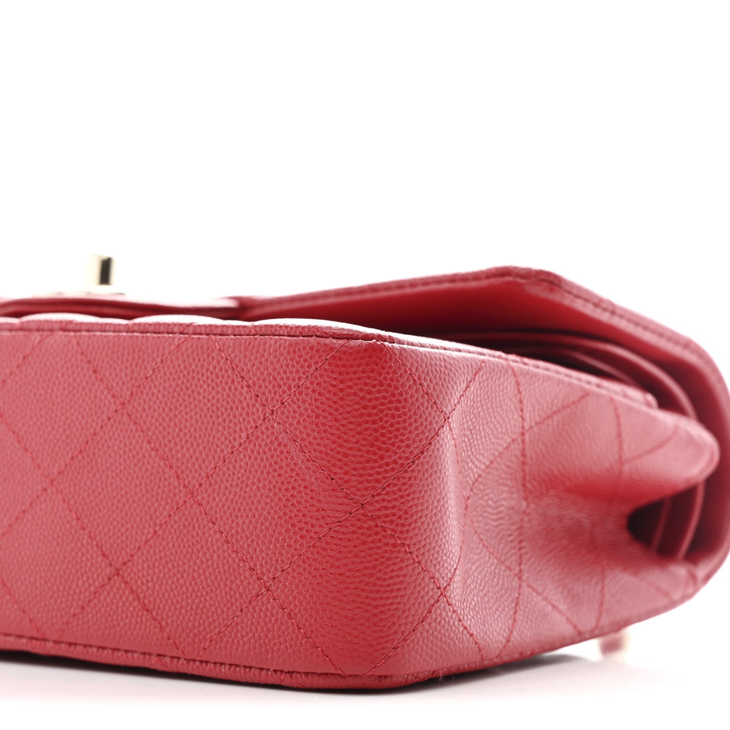 Caviar Quilted Small Double Flap Red