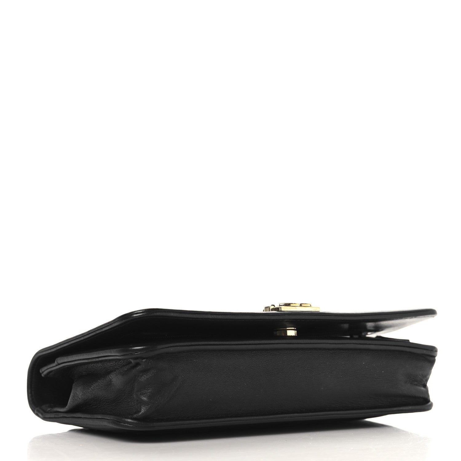 Lambskin Chevron Boy Wallet On Chain WOC Black