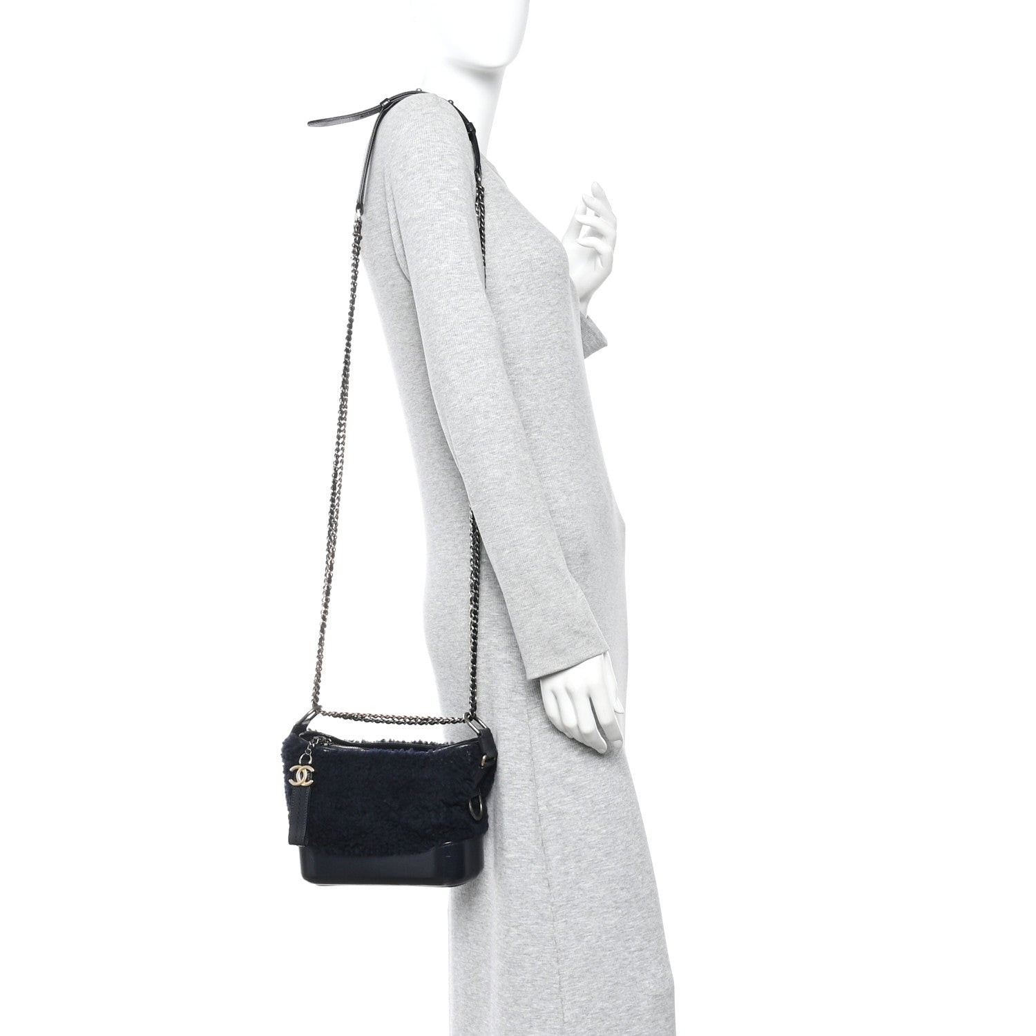 Shearling Small Gabrielle Hobo Navy