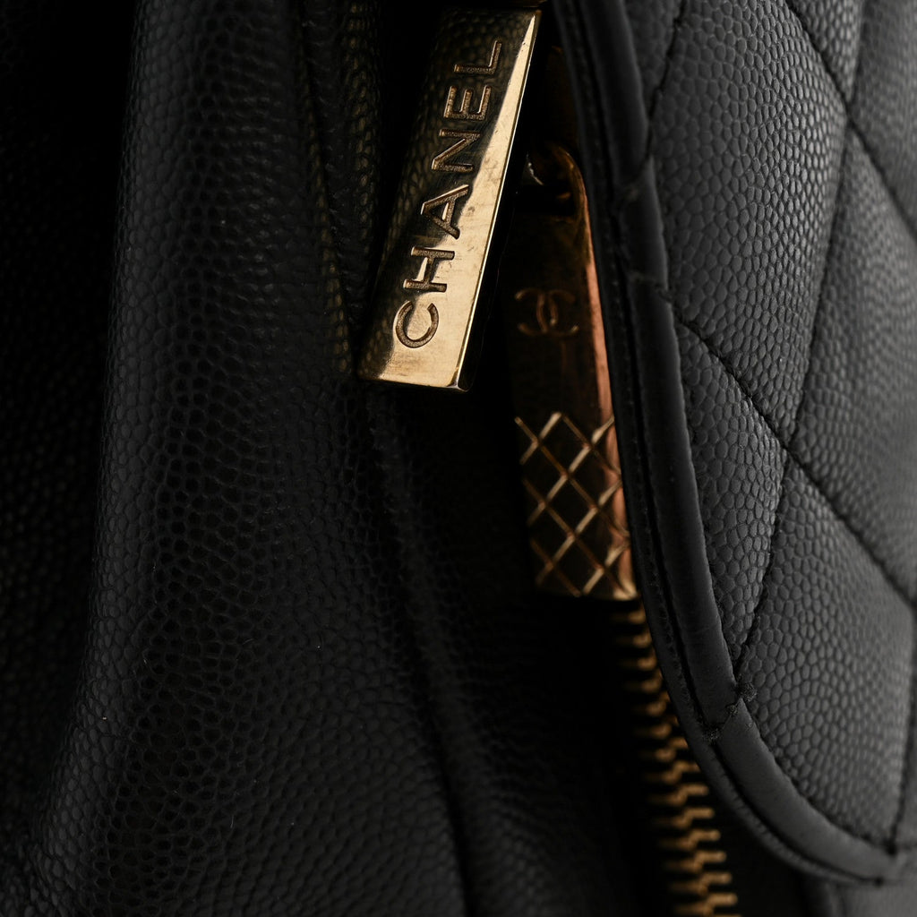 Caviar Quilted Large Business Affinity Flap Black