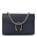 Dollar Calfskin Crystal Mini Dionysus Chain Wallet Blue Agata Black Diamond