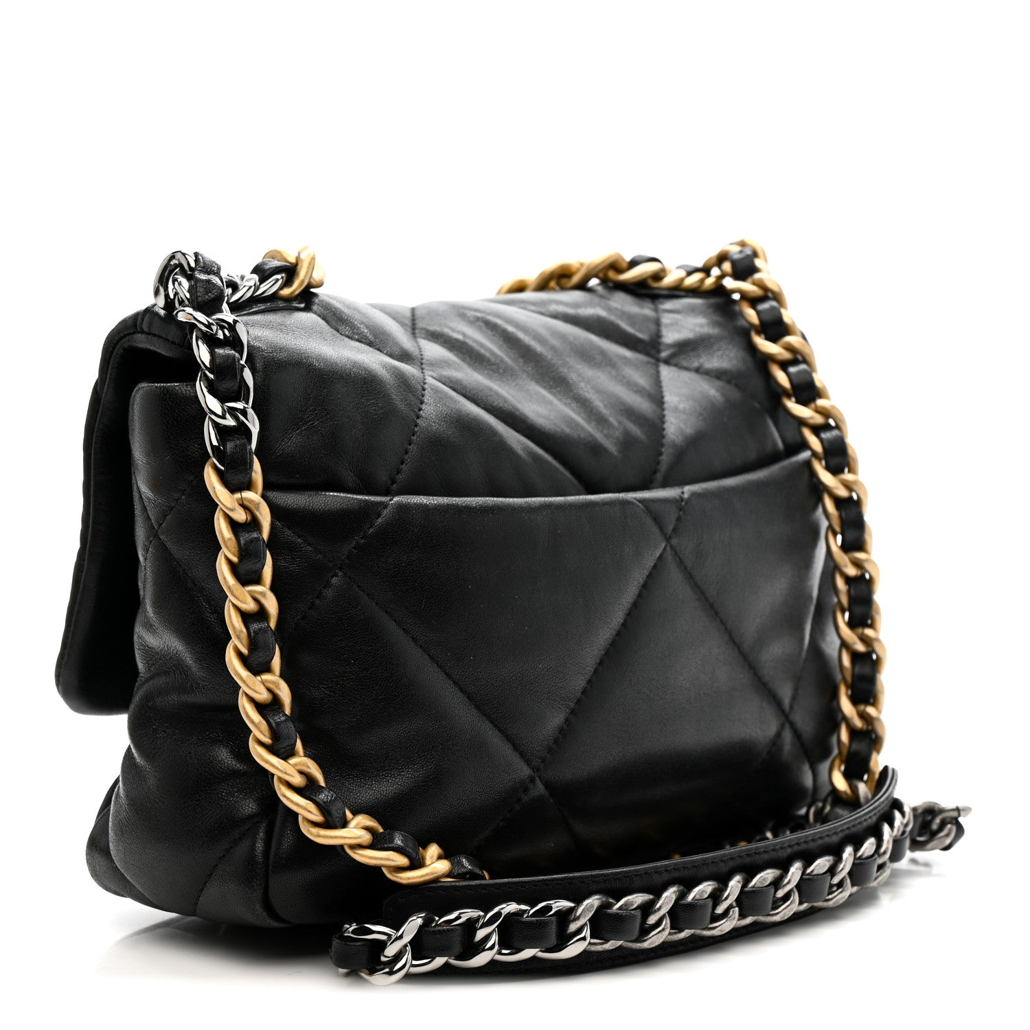 Lambskin Quilted Medium Chanel 19 Flap Black