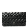 Lambskin Quilted Medium Double Flap So Black